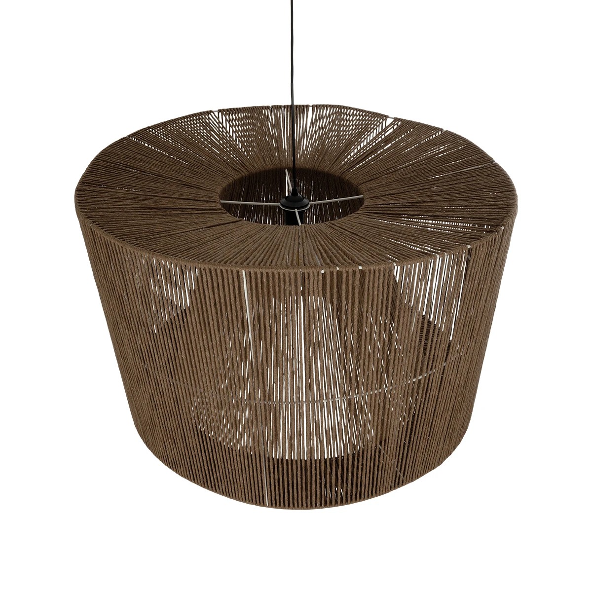 GLOBOSTAR® ZYLINDER 205-0023 Boho Κρεμαστό Φωτιστικό Οροφής με Ντουί 1 x E27 AC 220-240V IP20 - Καφέ - M80 x Π80 x Υ51cm - Image 6