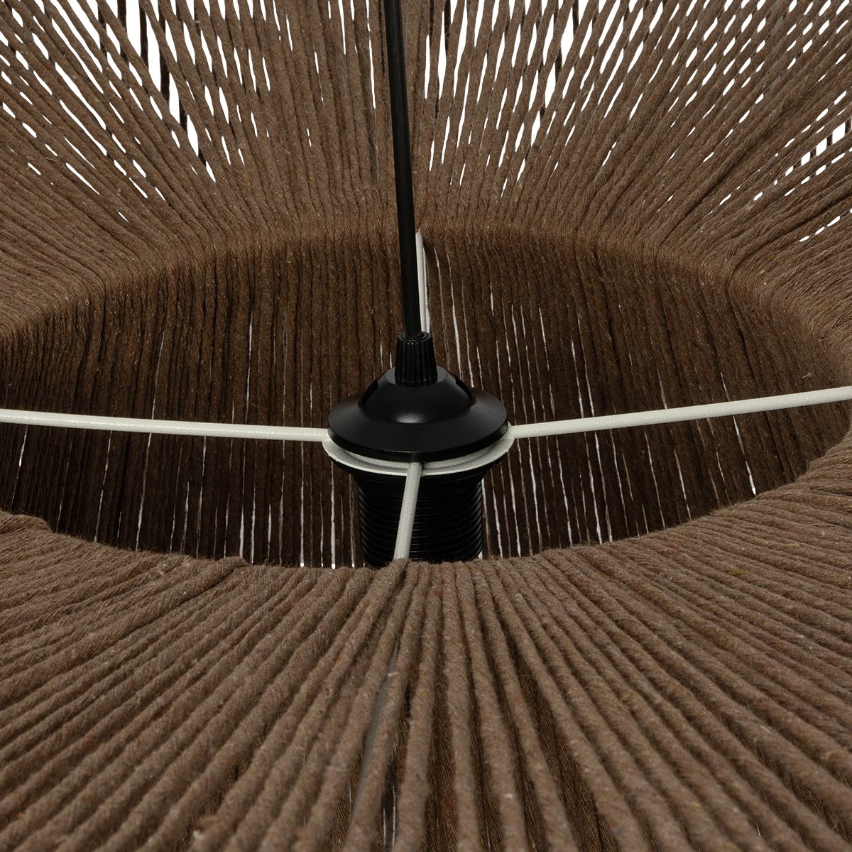 GLOBOSTAR® ZYLINDER 205-0023 Boho Κρεμαστό Φωτιστικό Οροφής με Ντουί 1 x E27 AC 220-240V IP20 - Καφέ - M80 x Π80 x Υ51cm - Image 7