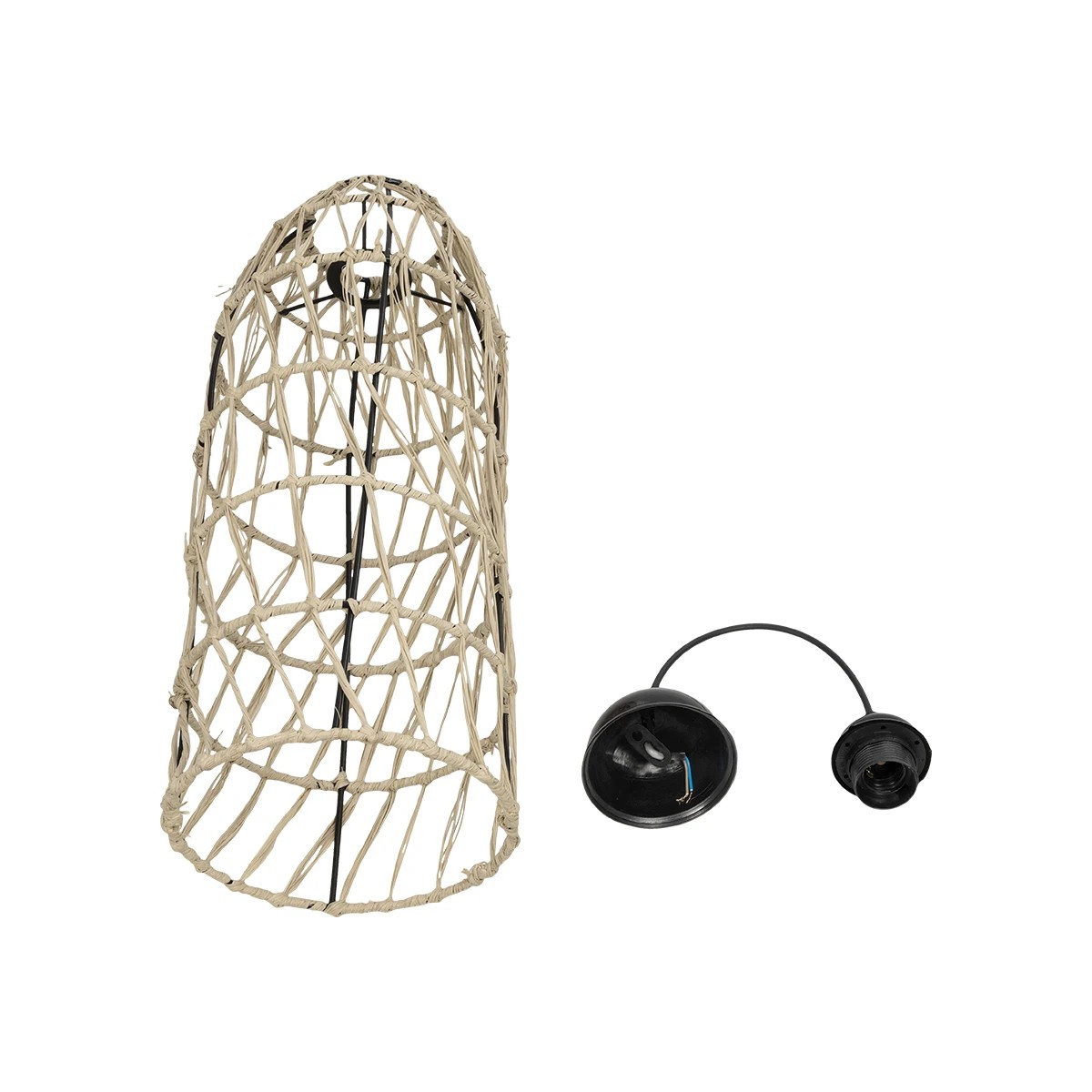 GLOBOSTAR® NETI 205-0024 Boho Κρεμαστό Φωτιστικό Οροφής με Ντουί 1 x E27 AC 220-240V IP20 - Μπεζ - M20 x Π20 x Υ49cm - Image 10