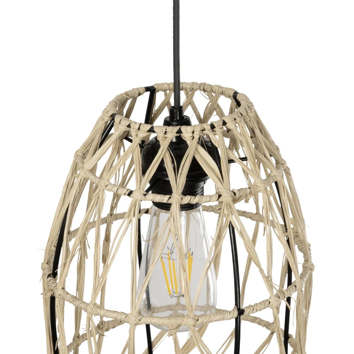 GLOBOSTAR® NETI 205-0024 Boho Κρεμαστό Φωτιστικό Οροφής με Ντουί 1 x E27 AC 220-240V IP20 - Μπεζ - M20 x Π20 x Υ49cm - Image 7