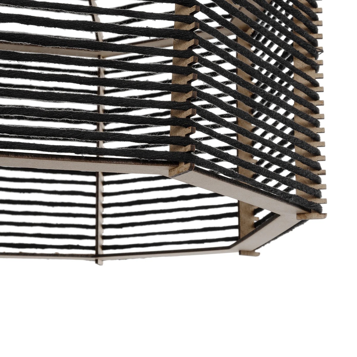 GLOBOSTAR® VORK 205-0027 Boho Κρεμαστό Φωτιστικό Οροφής με Ντουί 1 x E27 AC 220-240V IP20 - Μαύρο - M40 x Π40 x Υ36cm - Image 8