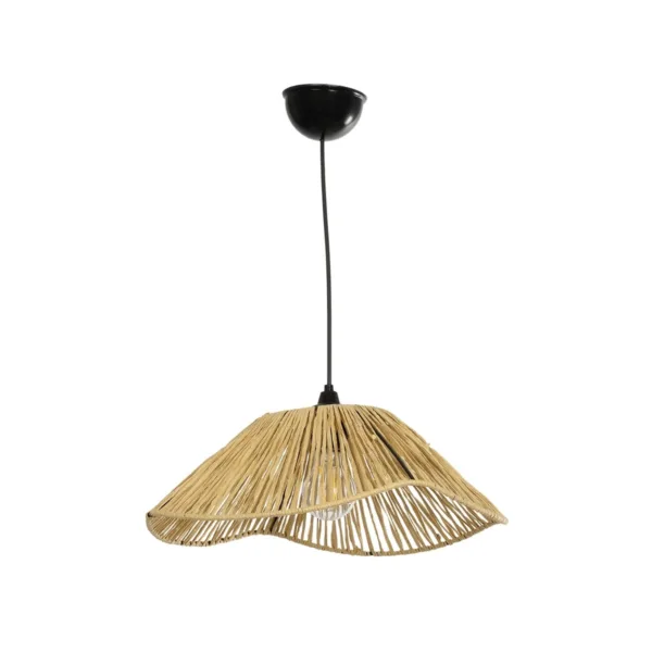 GLOBOSTAR® CHAPEAU 205-0028 Boho Κρεμαστό Φωτιστικό Οροφής με Ντουί 1 x E27 AC 220-240V IP20 - Μπεζ - M41 x Π41 x Υ17cm - Image 3