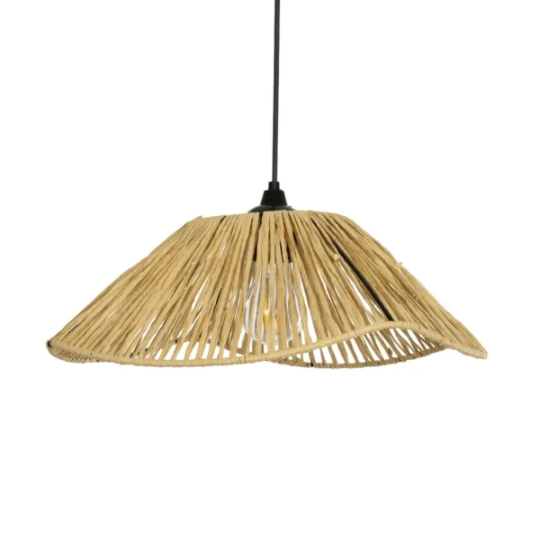 GLOBOSTAR® CHAPEAU 205-0028 Boho Κρεμαστό Φωτιστικό Οροφής με Ντουί 1 x E27 AC 220-240V IP20 - Μπεζ - M41 x Π41 x Υ17cm - Image 4