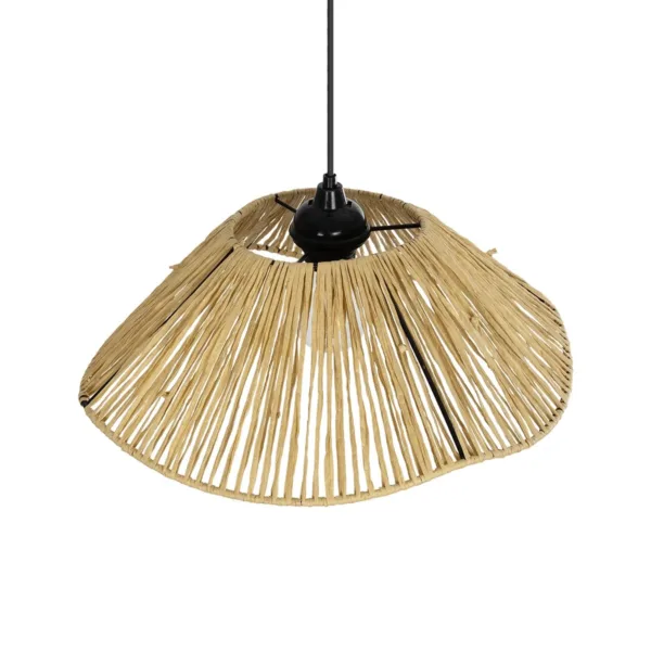 GLOBOSTAR® CHAPEAU 205-0028 Boho Κρεμαστό Φωτιστικό Οροφής με Ντουί 1 x E27 AC 220-240V IP20 - Μπεζ - M41 x Π41 x Υ17cm - Image 6