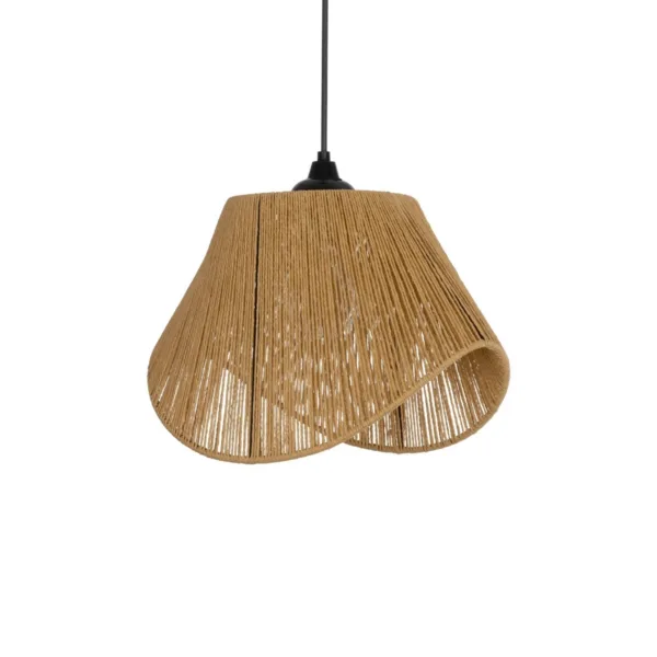 GLOBOSTAR® ELDA 205-0032 Boho Κρεμαστό Φωτιστικό Οροφής με Ντουί 1 x E27 AC 220-240V IP20 - Μπεζ - M32 x Π21 x Υ24cm - Image 4