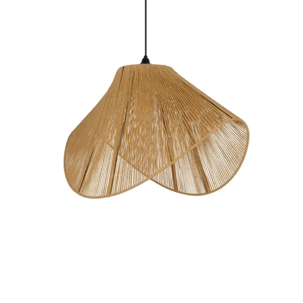 GLOBOSTAR® ELDA 205-0033 Boho Κρεμαστό Φωτιστικό Οροφής με Ντουί 1 x E27 AC 220-240V IP20 - Μπεζ - M68 x Π34 x Υ39cm - Image 4