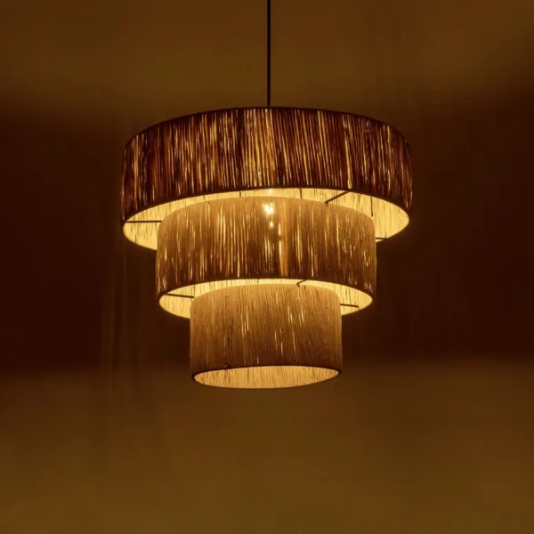 GLOBOSTAR® COROIN 205-0034 Boho Κρεμαστό Φωτιστικό Οροφής με Ντουί 1 x E27 AC 220-240V IP20 - Μπεζ - M40 x Π40 x Υ35cm - Image 2