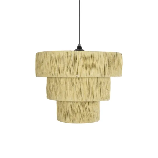 GLOBOSTAR® COROIN 205-0034 Boho Κρεμαστό Φωτιστικό Οροφής με Ντουί 1 x E27 AC 220-240V IP20 - Μπεζ - M40 x Π40 x Υ35cm - Image 4