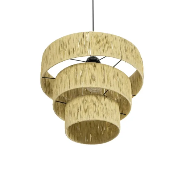 GLOBOSTAR® COROIN 205-0034 Boho Κρεμαστό Φωτιστικό Οροφής με Ντουί 1 x E27 AC 220-240V IP20 - Μπεζ - M40 x Π40 x Υ35cm - Image 5