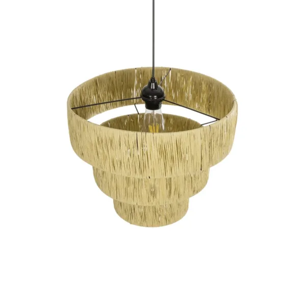 GLOBOSTAR® COROIN 205-0034 Boho Κρεμαστό Φωτιστικό Οροφής με Ντουί 1 x E27 AC 220-240V IP20 - Μπεζ - M40 x Π40 x Υ35cm - Image 6