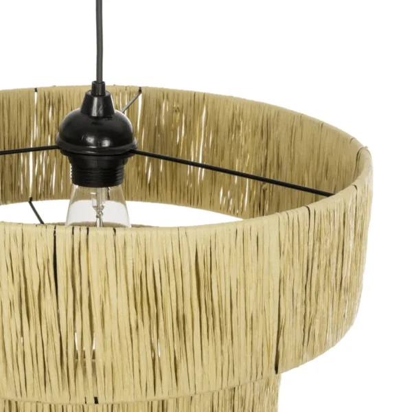 GLOBOSTAR® COROIN 205-0034 Boho Κρεμαστό Φωτιστικό Οροφής με Ντουί 1 x E27 AC 220-240V IP20 - Μπεζ - M40 x Π40 x Υ35cm - Image 9