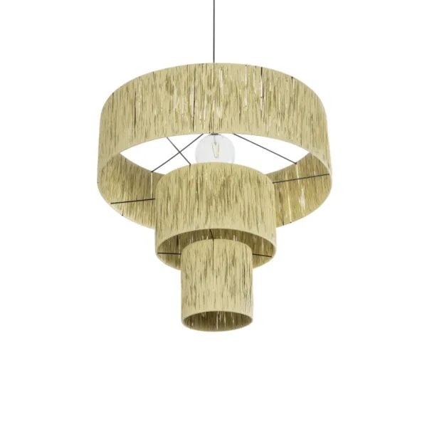 GLOBOSTAR® COROIN 205-0035 Boho Κρεμαστό Φωτιστικό Οροφής με Ντουί 1 x E27 AC 220-240V IP20 - Μπεζ - M70 x Π70 x Υ64cm - Image 5