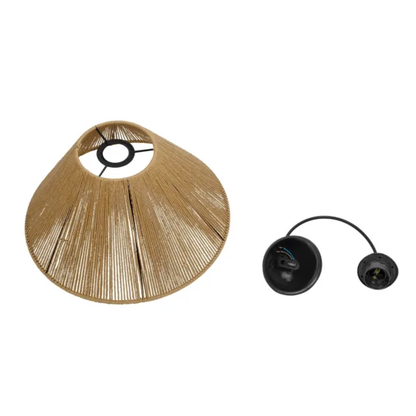 GLOBOSTAR® COROIN 205-0036 Boho Κρεμαστό Φωτιστικό Οροφής με Ντουί 1 x E27 AC 220-240V IP20 - Μπεζ - M35 x Π35 x Υ21cm - Image 10