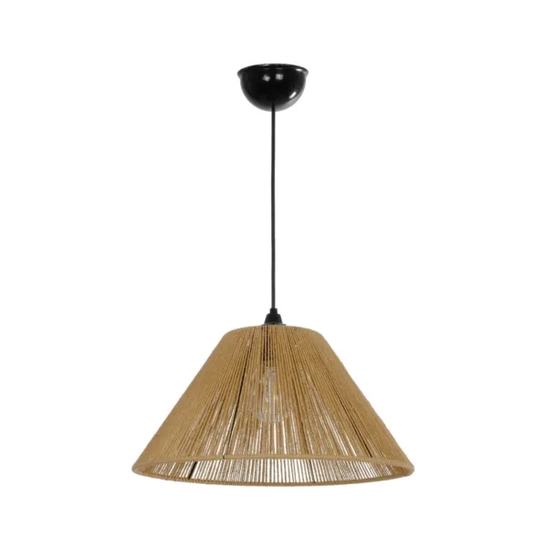 GLOBOSTAR® COROIN 205-0036 Boho Κρεμαστό Φωτιστικό Οροφής με Ντουί 1 x E27 AC 220-240V IP20 - Μπεζ - M35 x Π35 x Υ21cm - Image 3