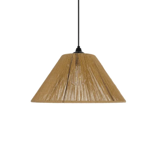 GLOBOSTAR® COROIN 205-0036 Boho Κρεμαστό Φωτιστικό Οροφής με Ντουί 1 x E27 AC 220-240V IP20 - Μπεζ - M35 x Π35 x Υ21cm - Image 4