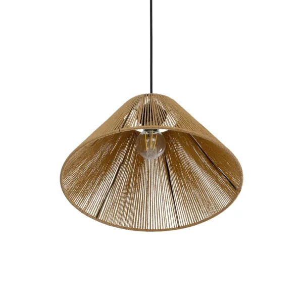 GLOBOSTAR® COROIN 205-0036 Boho Κρεμαστό Φωτιστικό Οροφής με Ντουί 1 x E27 AC 220-240V IP20 - Μπεζ - M35 x Π35 x Υ21cm - Image 5