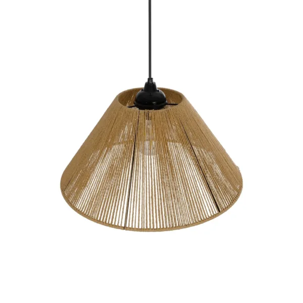 GLOBOSTAR® COROIN 205-0036 Boho Κρεμαστό Φωτιστικό Οροφής με Ντουί 1 x E27 AC 220-240V IP20 - Μπεζ - M35 x Π35 x Υ21cm - Image 6