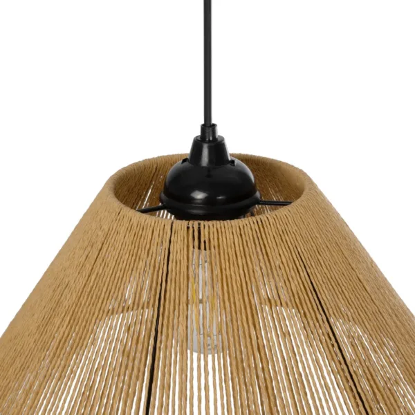 GLOBOSTAR® COROIN 205-0036 Boho Κρεμαστό Φωτιστικό Οροφής με Ντουί 1 x E27 AC 220-240V IP20 - Μπεζ - M35 x Π35 x Υ21cm - Image 8