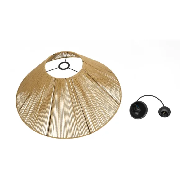 GLOBOSTAR® HATA 205-0037 Boho Κρεμαστό Φωτιστικό Οροφής με Ντουί 1 x E27 AC 220-240V IP20 - Μπεζ - M60 x Π60 x Υ27cm - Image 10