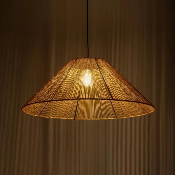 GLOBOSTAR® HATA 205-0037 Boho Κρεμαστό Φωτιστικό Οροφής με Ντουί 1 x E27 AC 220-240V IP20 - Μπεζ - M60 x Π60 x Υ27cm - Image 2