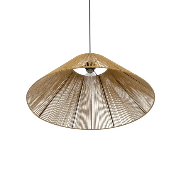 GLOBOSTAR® HATA 205-0037 Boho Κρεμαστό Φωτιστικό Οροφής με Ντουί 1 x E27 AC 220-240V IP20 - Μπεζ - M60 x Π60 x Υ27cm - Image 5