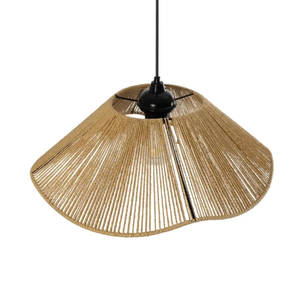 GLOBOSTAR® HATA 205-0038 Boho Κρεμαστό Φωτιστικό Οροφής με Ντουί 1 x E27 AC 220-240V IP20 - Μπεζ - M40 x Π40 x Υ17cm - Image 6