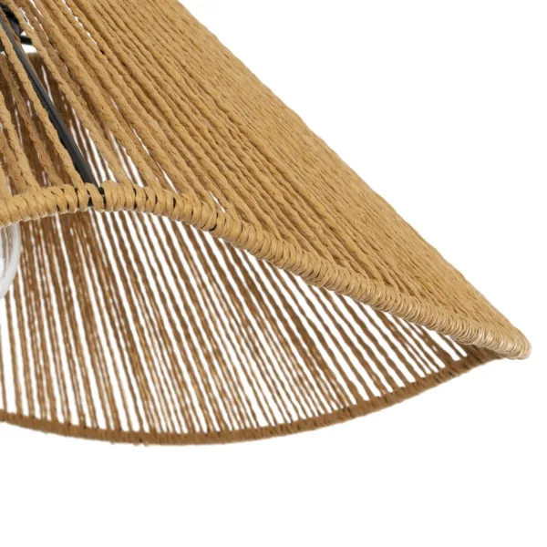 GLOBOSTAR® HATA 205-0038 Boho Κρεμαστό Φωτιστικό Οροφής με Ντουί 1 x E27 AC 220-240V IP20 - Μπεζ - M40 x Π40 x Υ17cm - Image 7