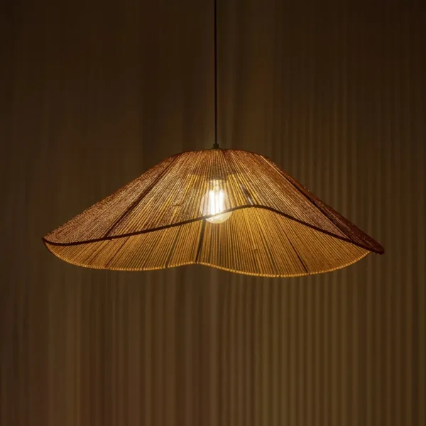 GLOBOSTAR® COURBE 205-0039 Boho Κρεμαστό Φωτιστικό Οροφής με Ντουί 1 x E27 AC 220-240V IP20 - Μπεζ - M62 x Π62 x Υ22cm - Image 2