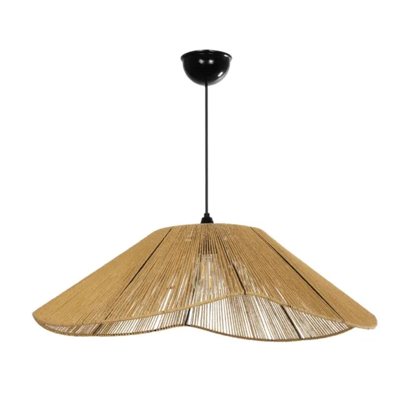 GLOBOSTAR® COURBE 205-0039 Boho Κρεμαστό Φωτιστικό Οροφής με Ντουί 1 x E27 AC 220-240V IP20 - Μπεζ - M62 x Π62 x Υ22cm - Image 3