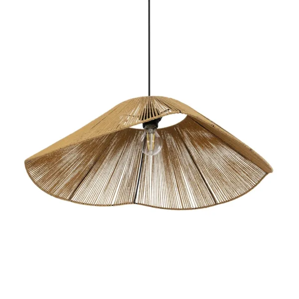 GLOBOSTAR® COURBE 205-0039 Boho Κρεμαστό Φωτιστικό Οροφής με Ντουί 1 x E27 AC 220-240V IP20 - Μπεζ - M62 x Π62 x Υ22cm - Image 5