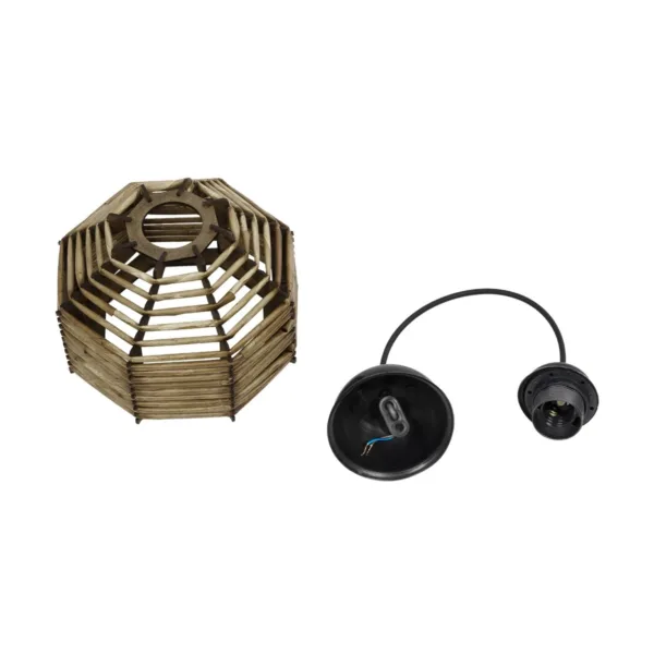 GLOBOSTAR® JUTTO 205-0040 Boho Κρεμαστό Φωτιστικό Οροφής με Ντουί 1 x E27 AC 220-240V IP20 - Μπεζ - M20 x Π20 x Υ18cm - Image 10