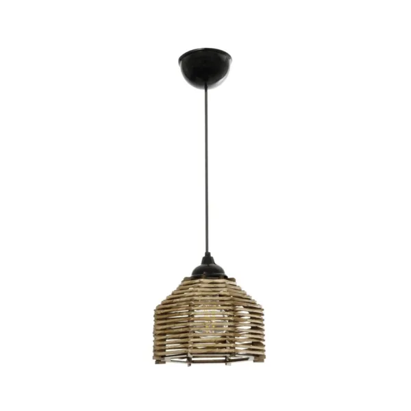 GLOBOSTAR® JUTTO 205-0040 Boho Κρεμαστό Φωτιστικό Οροφής με Ντουί 1 x E27 AC 220-240V IP20 - Μπεζ - M20 x Π20 x Υ18cm - Image 3
