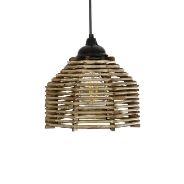 GLOBOSTAR® JUTTO 205-0040 Boho Κρεμαστό Φωτιστικό Οροφής με Ντουί 1 x E27 AC 220-240V IP20 - Μπεζ - M20 x Π20 x Υ18cm - Image 4
