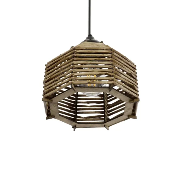 GLOBOSTAR® JUTTO 205-0040 Boho Κρεμαστό Φωτιστικό Οροφής με Ντουί 1 x E27 AC 220-240V IP20 - Μπεζ - M20 x Π20 x Υ18cm - Image 5
