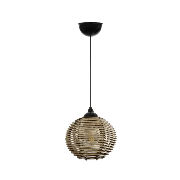 GLOBOSTAR® JUTTI 205-0041 Boho Κρεμαστό Φωτιστικό Οροφής με Ντουί 1 x E27 AC 220-240V IP20 - Μπεζ - M20 x Π20 x Υ18cm - Image 3