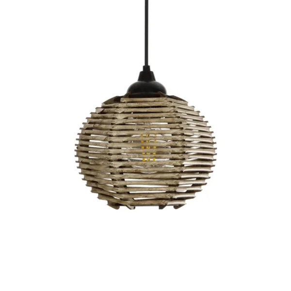 GLOBOSTAR® JUTTI 205-0041 Boho Κρεμαστό Φωτιστικό Οροφής με Ντουί 1 x E27 AC 220-240V IP20 - Μπεζ - M20 x Π20 x Υ18cm - Image 4