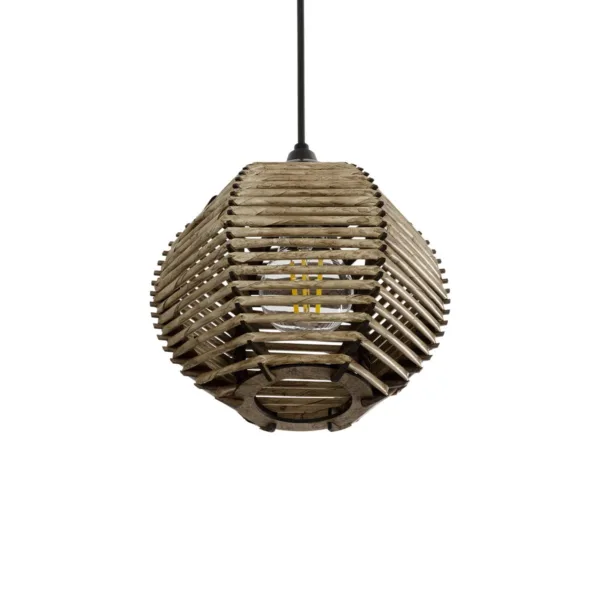 GLOBOSTAR® JUTTI 205-0041 Boho Κρεμαστό Φωτιστικό Οροφής με Ντουί 1 x E27 AC 220-240V IP20 - Μπεζ - M20 x Π20 x Υ18cm - Image 5