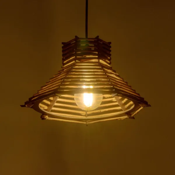 GLOBOSTAR® JUTTI 205-0042 Boho Κρεμαστό Φωτιστικό Οροφής με Ντουί 1 x E27 AC 220-240V IP20 - Μπεζ - M26 x Π26 x Υ15cm - Image 2