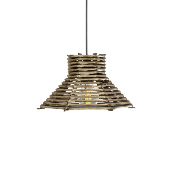 GLOBOSTAR® JUTTI 205-0042 Boho Κρεμαστό Φωτιστικό Οροφής με Ντουί 1 x E27 AC 220-240V IP20 - Μπεζ - M26 x Π26 x Υ15cm - Image 4