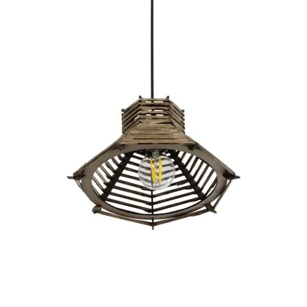 GLOBOSTAR® JUTTI 205-0042 Boho Κρεμαστό Φωτιστικό Οροφής με Ντουί 1 x E27 AC 220-240V IP20 - Μπεζ - M26 x Π26 x Υ15cm - Image 5