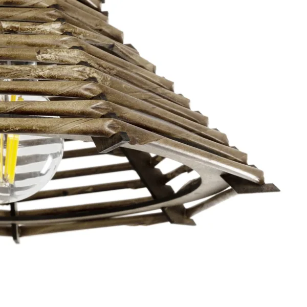 GLOBOSTAR® JUTTI 205-0042 Boho Κρεμαστό Φωτιστικό Οροφής με Ντουί 1 x E27 AC 220-240V IP20 - Μπεζ - M26 x Π26 x Υ15cm - Image 7