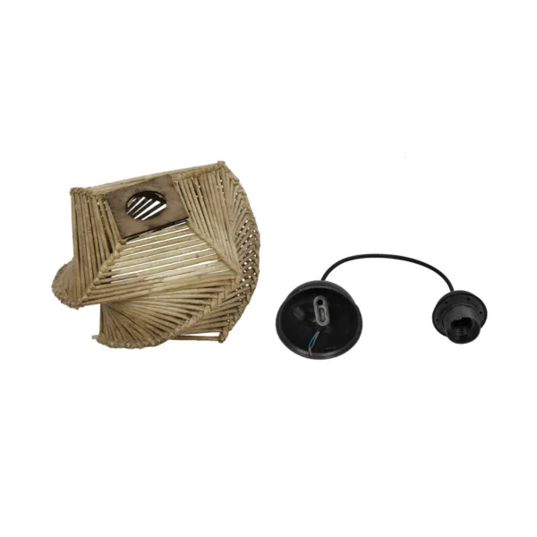 GLOBOSTAR® HUSLE 205-0043 Boho Κρεμαστό Φωτιστικό Οροφής με Ντουί 1 x E27 AC 220-240V IP20 - Μπεζ - M28 x Π28 x Υ19cm - Image 10