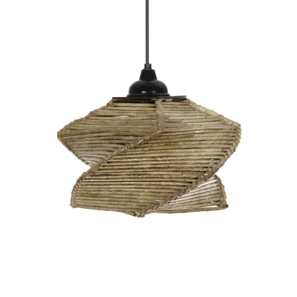 GLOBOSTAR® HUSLE 205-0043 Boho Κρεμαστό Φωτιστικό Οροφής με Ντουί 1 x E27 AC 220-240V IP20 - Μπεζ - M28 x Π28 x Υ19cm - Image 4
