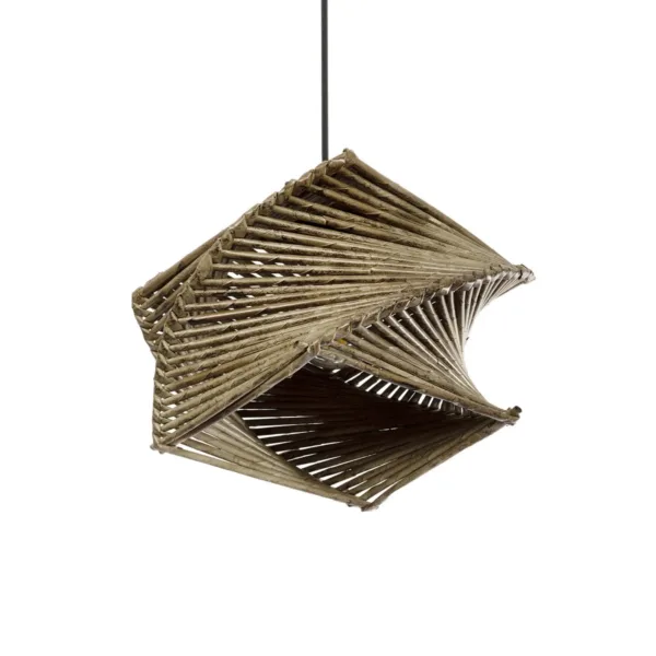 GLOBOSTAR® HUSLE 205-0043 Boho Κρεμαστό Φωτιστικό Οροφής με Ντουί 1 x E27 AC 220-240V IP20 - Μπεζ - M28 x Π28 x Υ19cm - Image 5