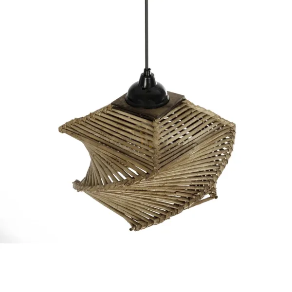 GLOBOSTAR® HUSLE 205-0043 Boho Κρεμαστό Φωτιστικό Οροφής με Ντουί 1 x E27 AC 220-240V IP20 - Μπεζ - M28 x Π28 x Υ19cm - Image 6