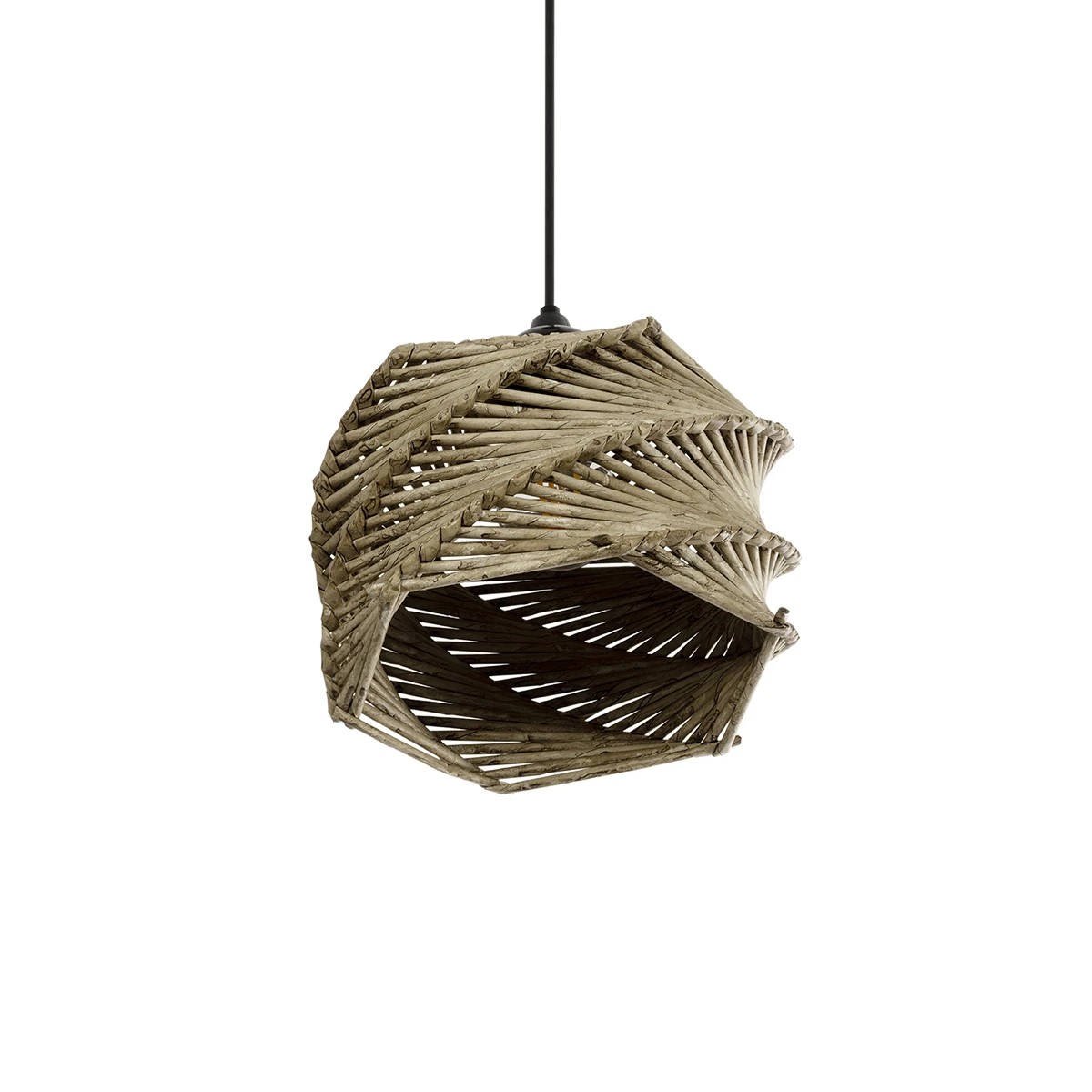 GLOBOSTAR® HUSLE 205-0044 Boho Κρεμαστό Φωτιστικό Οροφής με Ντουί 1 x E27 AC 220-240V IP20 - Μπεζ - M24 x Π24 x Υ21cm - Image 5