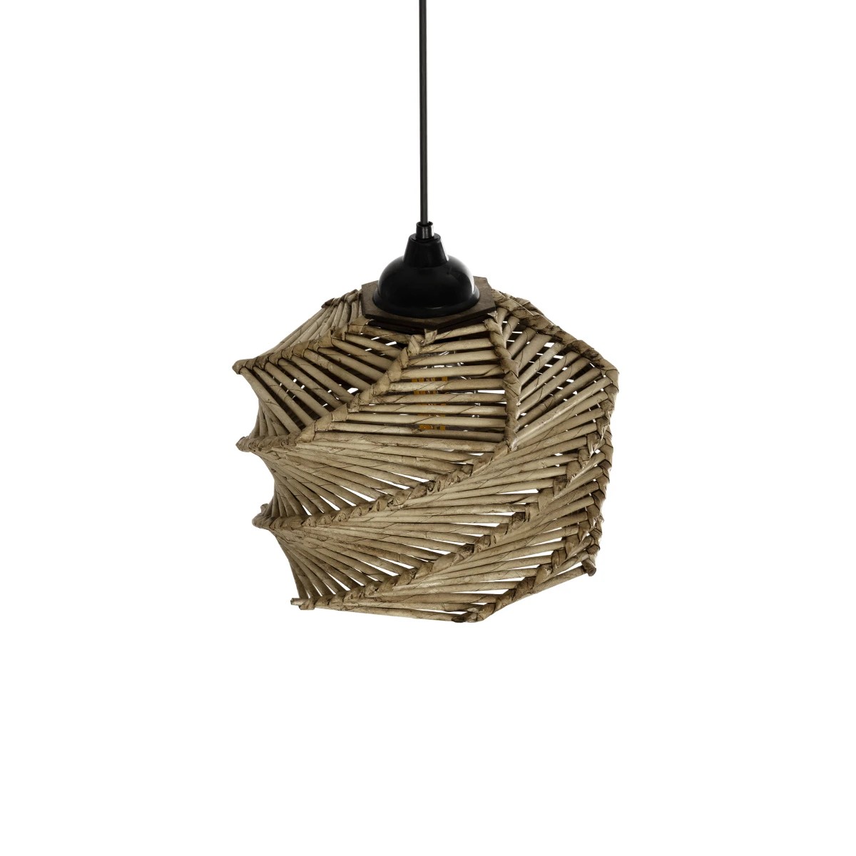 GLOBOSTAR® HUSLE 205-0044 Boho Κρεμαστό Φωτιστικό Οροφής με Ντουί 1 x E27 AC 220-240V IP20 - Μπεζ - M24 x Π24 x Υ21cm - Image 6