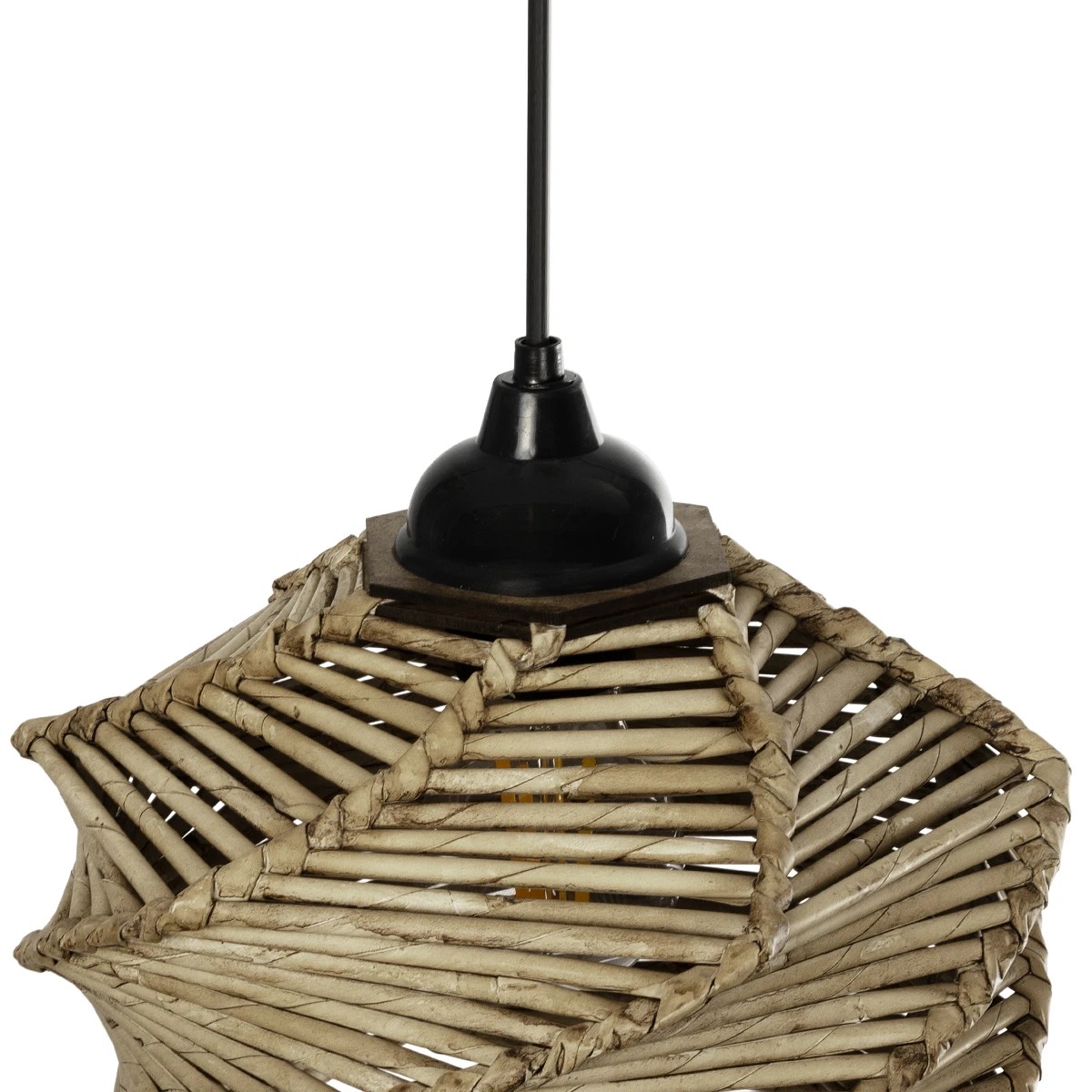 GLOBOSTAR® HUSLE 205-0044 Boho Κρεμαστό Φωτιστικό Οροφής με Ντουί 1 x E27 AC 220-240V IP20 - Μπεζ - M24 x Π24 x Υ21cm - Image 8