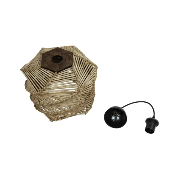GLOBOSTAR® HUSLE 205-0045 Boho Κρεμαστό Φωτιστικό Οροφής με Ντουί 1 x E27 AC 220-240V IP20 - Μπεζ - M30 x Π30 x Υ28cm - Image 10