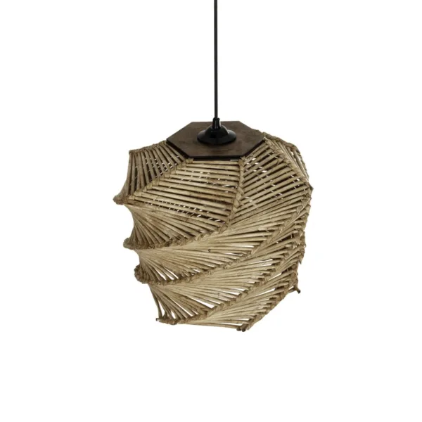 GLOBOSTAR® HUSLE 205-0045 Boho Κρεμαστό Φωτιστικό Οροφής με Ντουί 1 x E27 AC 220-240V IP20 - Μπεζ - M30 x Π30 x Υ28cm - Image 6